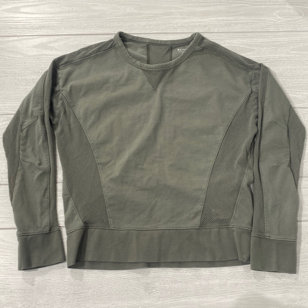 Athleta Olive Long Sleeve Sweatshirt